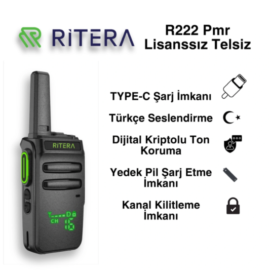 RİTERA R222 PMR446 LİSANSSIZ EL TELSİZİ - Görsel 4