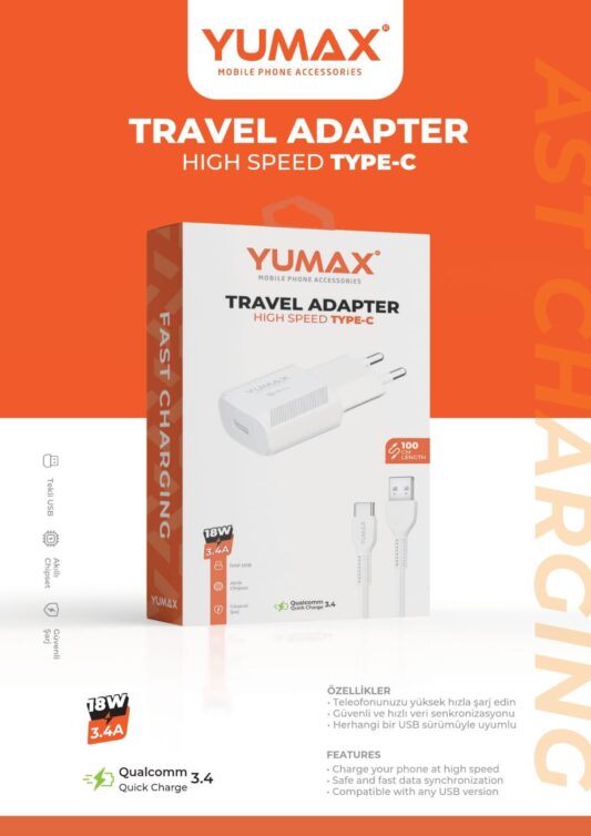 YUMAX 18W TYPE-C ŞARJ CİHAZI